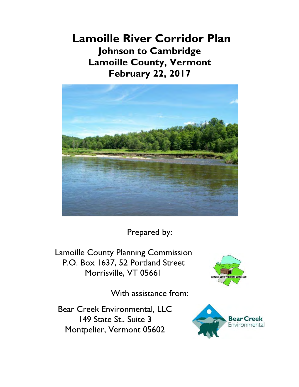 Download the Lamoille River Corridor Plan