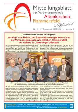 Mitteilungsblatt Der Verbandsgemeinde