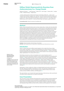 Diffuse Nickel Hypersensitivity Reaction Post- Cholecystectomy in a Young Female