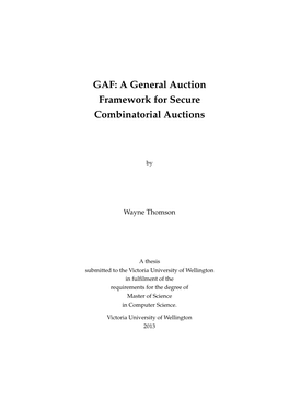 GAF: a General Auction Framework for Secure Combinatorial Auctions