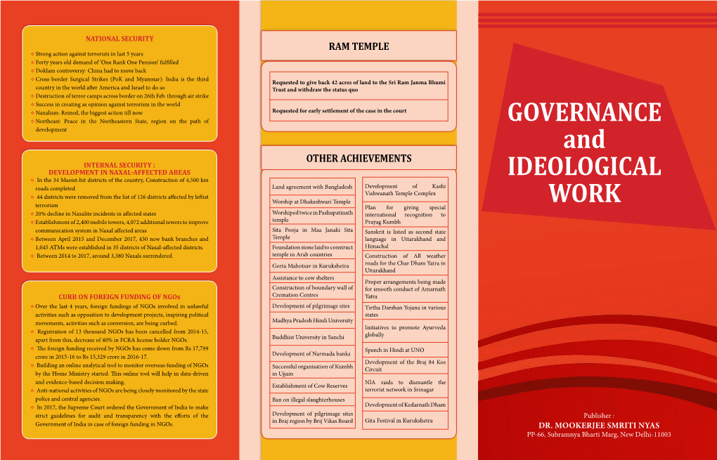 GOVERNANCE and IDEOLOGICAL WORK