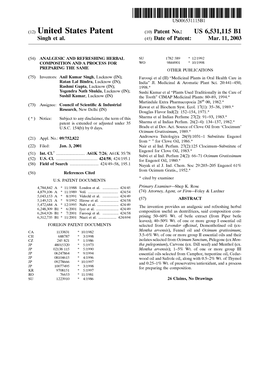 (12) United States Patent (10) Patent No.: US 6,531,115 B1 Singh Et Al