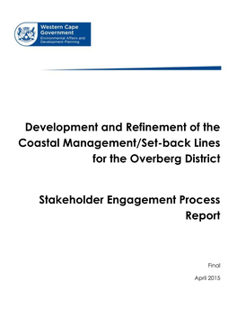 Development and Refinement of the Coastal Management/Set-Back Lines for the Overberg District