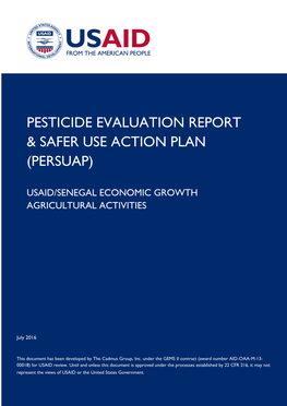 Pesticide Evaluation Report & Safer Use Action Plan