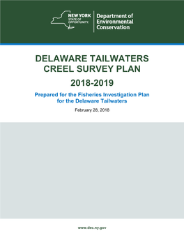 Delaware Tailwaters Creel Survey Plan (PDF)