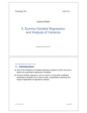 5. Dummy-Variable Regression and Analysis of Variance