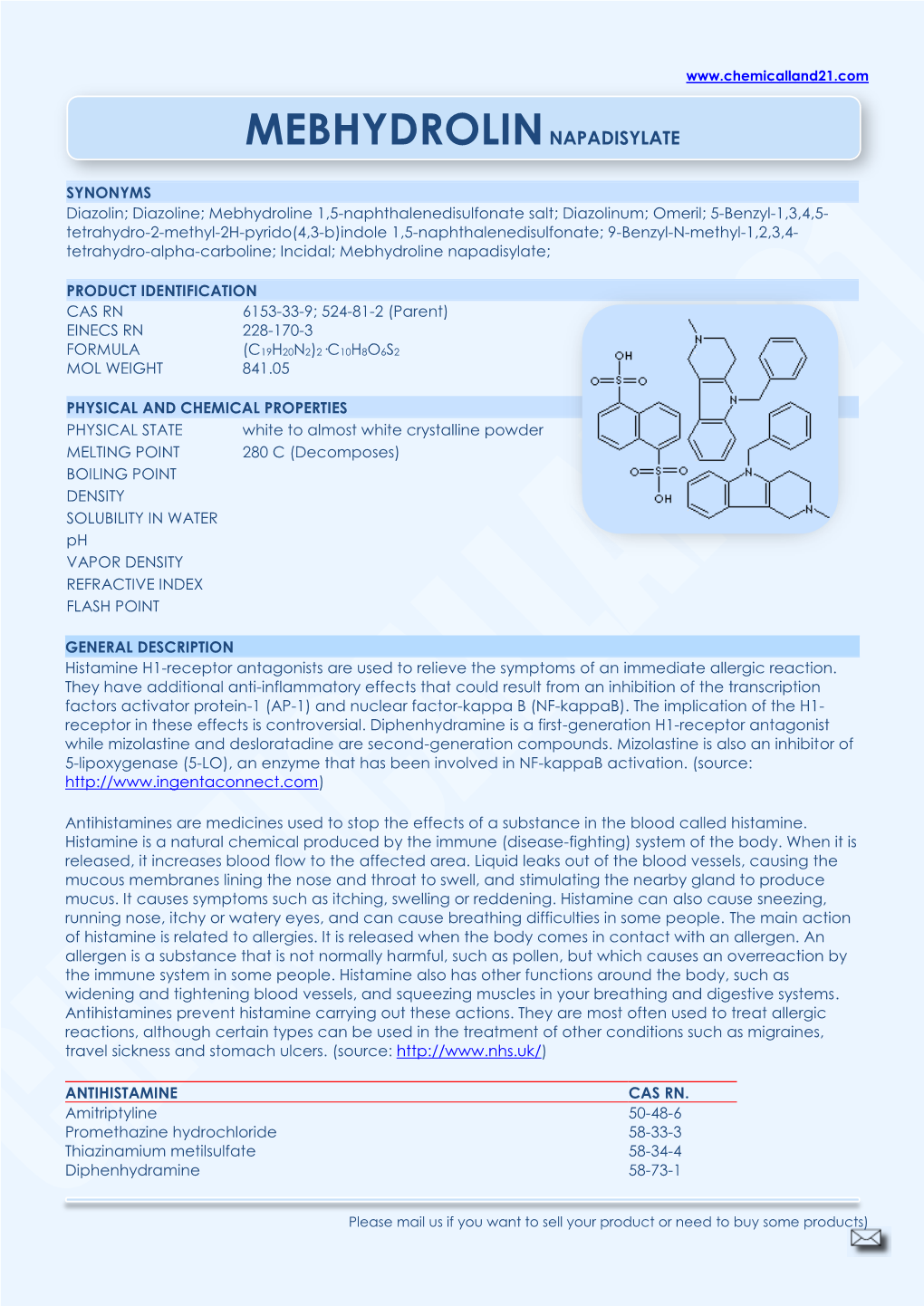 Mebhydrolin Napadisylate