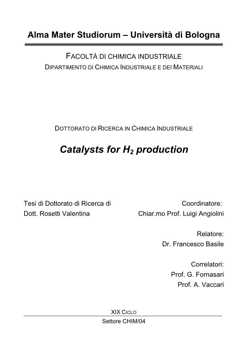Catalysts for H2 Production
