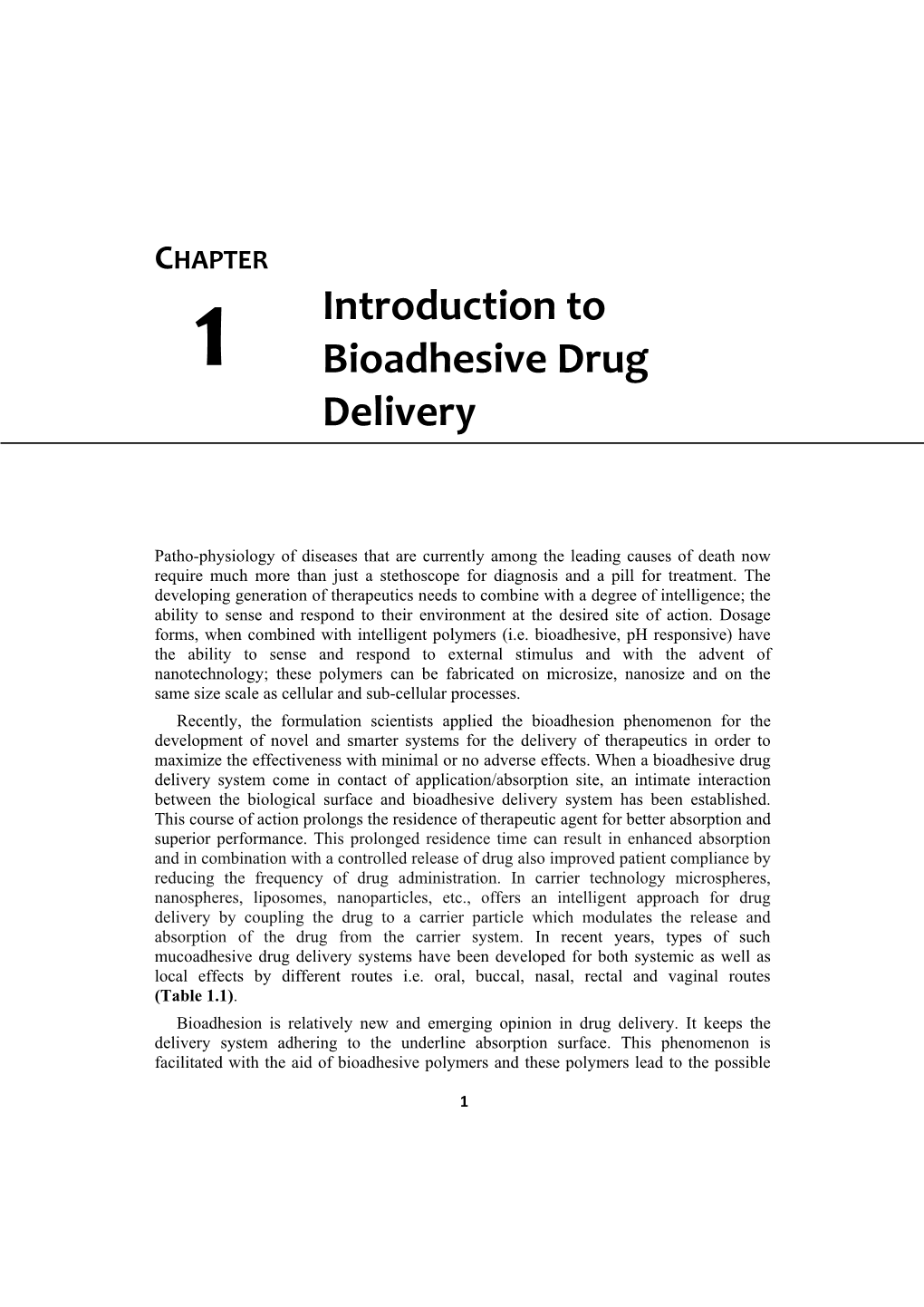 Introduction to Bioadhesive Drug Delivery 3