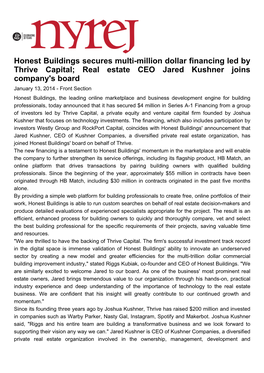 Real Estate CEO Jared Kushner Joins Company's