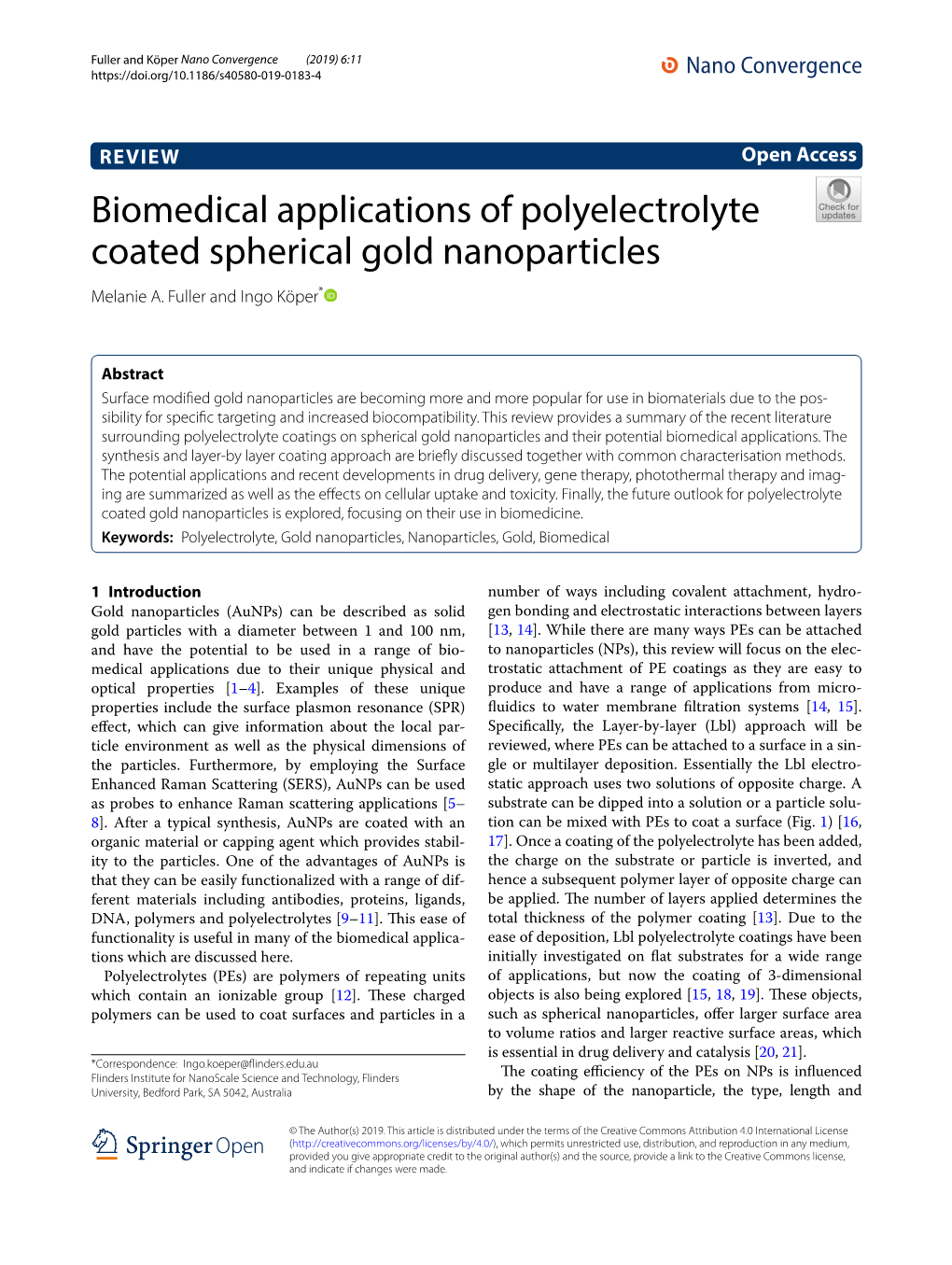 Biomedical Applications Of Polyelectrolyte Coated Spherical Gold ...