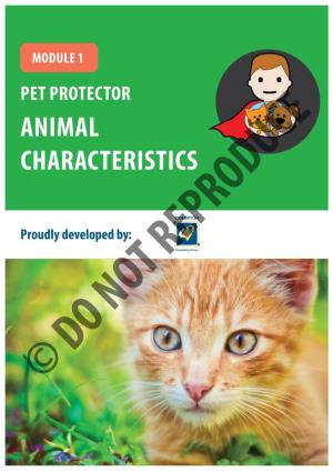 Pet Protector Cat - Module 1: Animal Characteristics