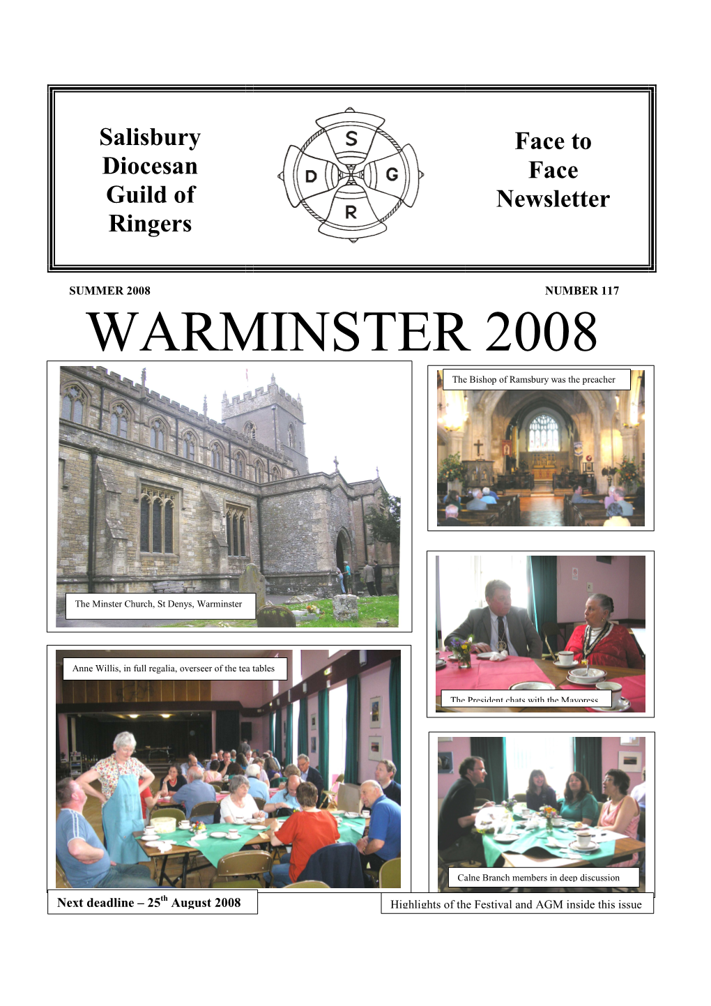Face to Face’ Is the Acknowledged Newsletter of the Salisbury Diocesan Guild of Ringers