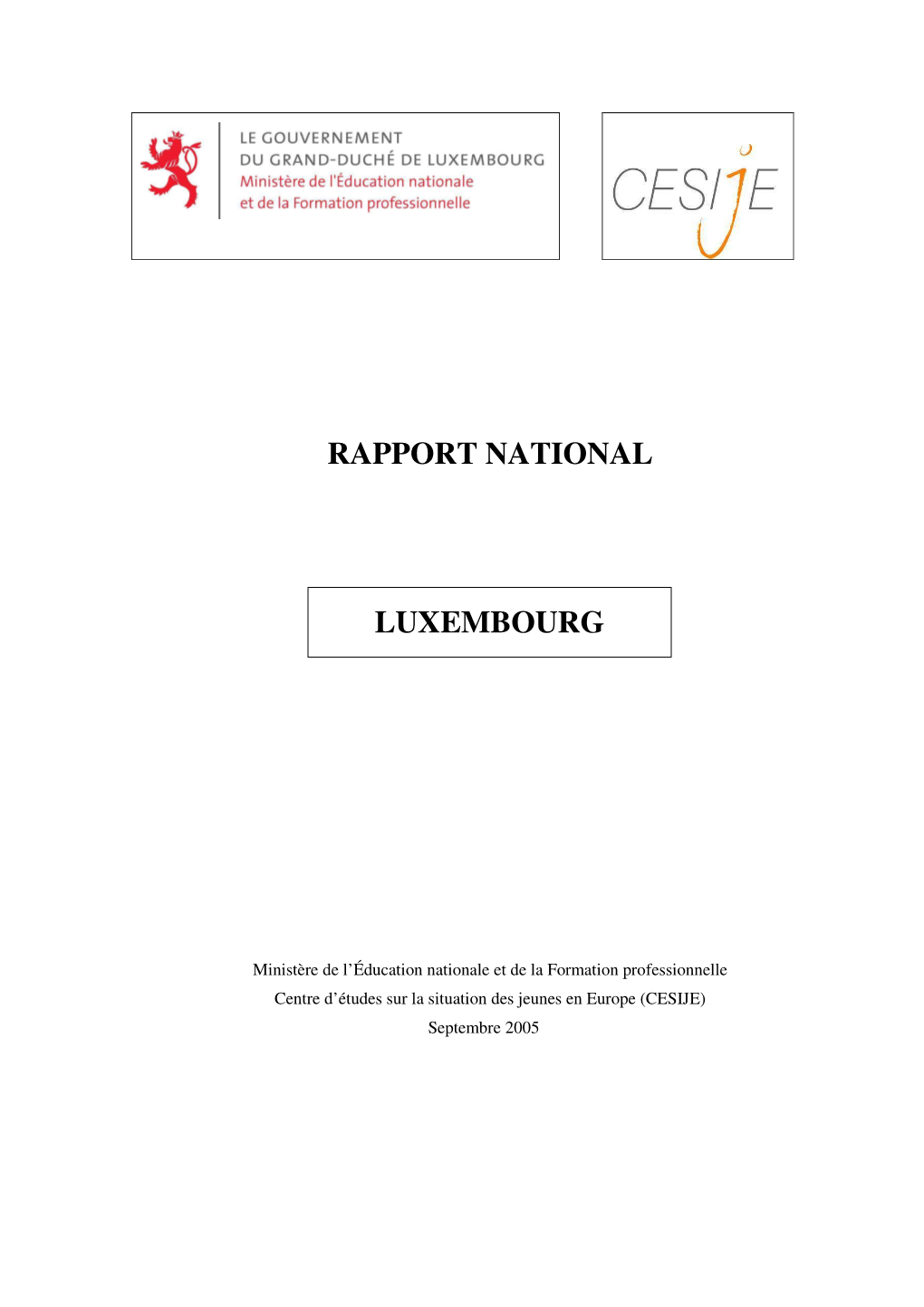 Rapport National Luxembourg