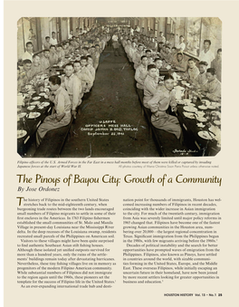 The Pinoys of Bayou City: Growth of a Community by Jose Ordonez