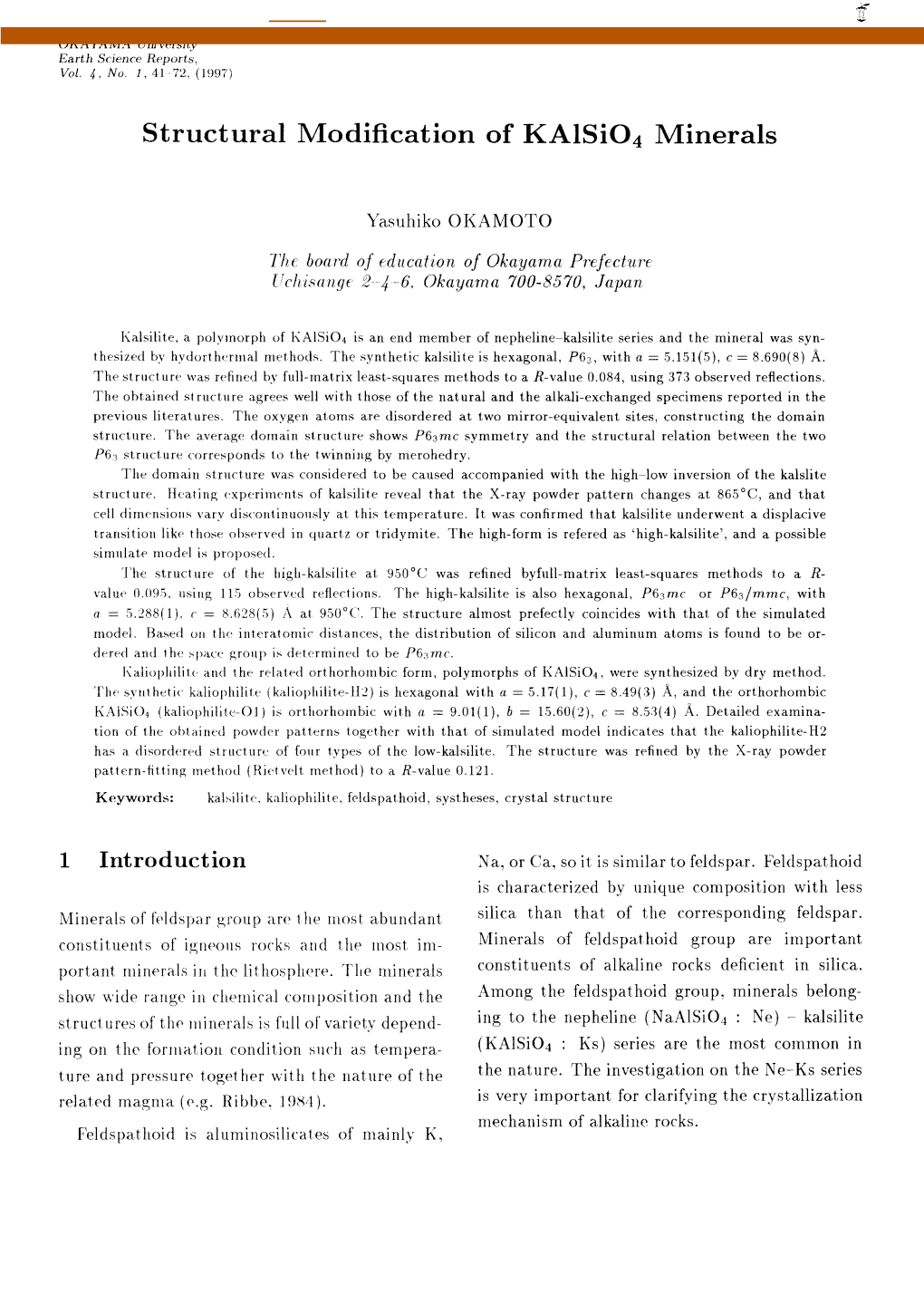 Structural Modification of Kaisi04 Minerals