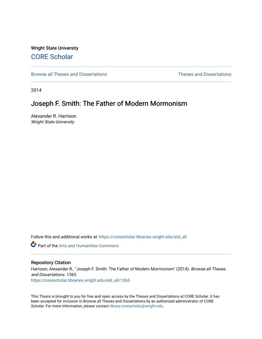 Joseph F. Smith: the Father of Modern Mormonism