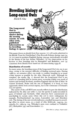 Breeding Biology of Long-Eared Owls I David E