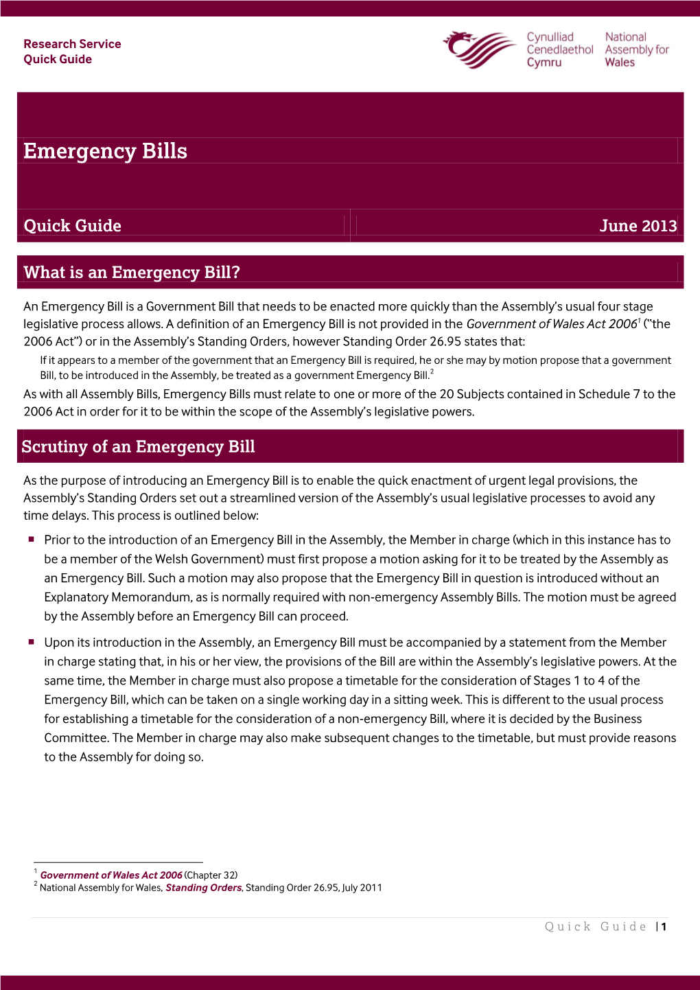 Emergency Bills