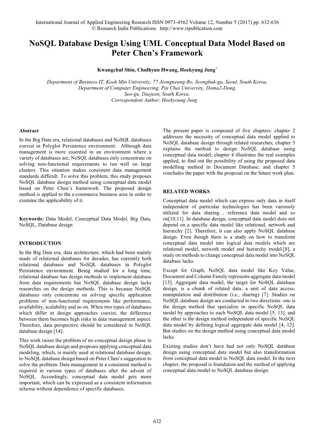 Nosql Database Design Using UML Conceptual Data Model Based on Peter Chen’S Framework