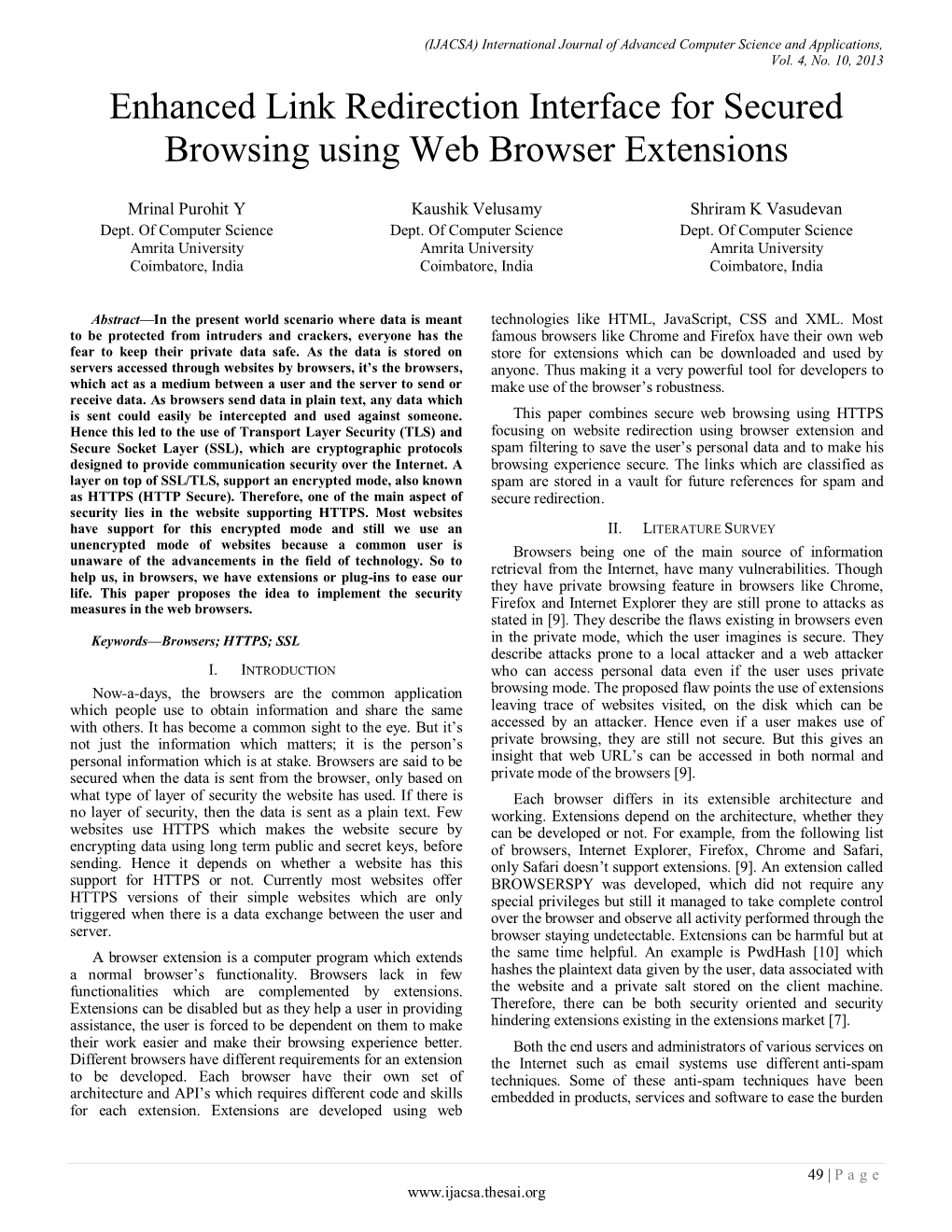 Enhanced Link Redirection Interface for Secured Browsing Using Web Browser Extensions