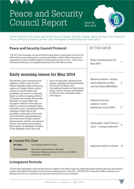 ISS Peace and Security Council Report, No 58