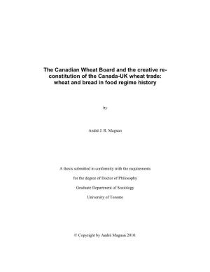 The Canadian Wheat Board, Warburtons, and the Creative