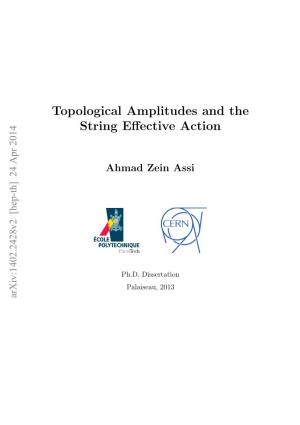 Topological Amplitudes and the String Effective Action