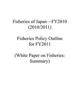 Fisheries of Japan—FY2010 (2010/2011)