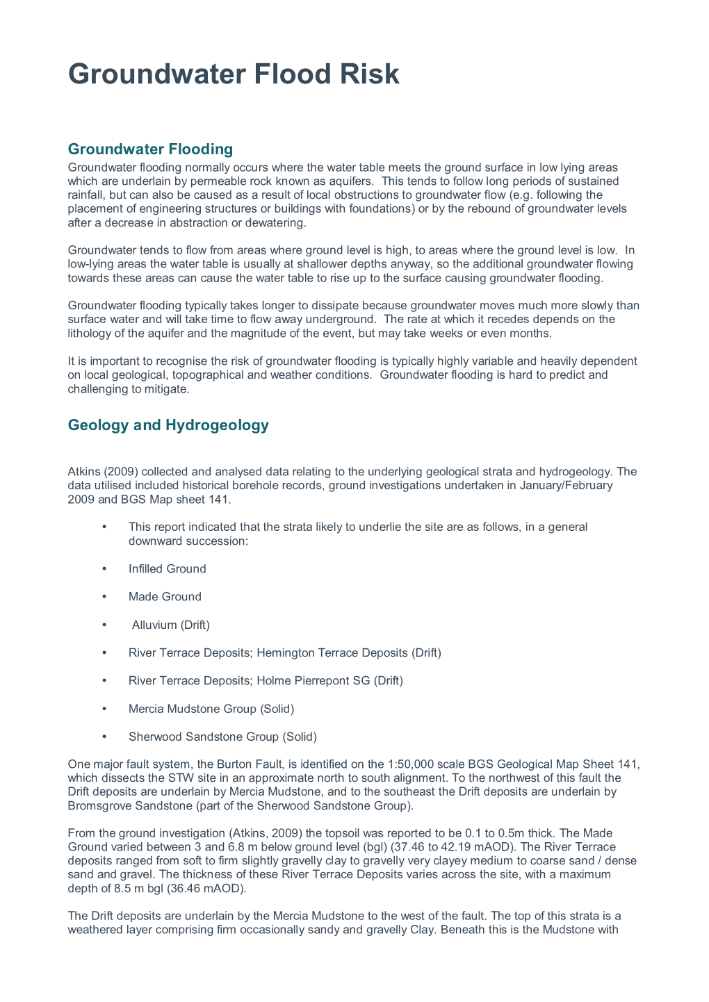 Groundwater Flood Risk