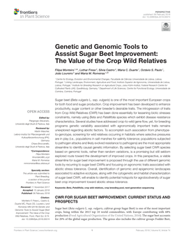 Genetic and Genomic Tools to Asssist Sugar Beet Improvement: the Value of the Crop Wild Relatives