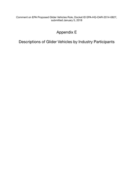 Appendix E Descriptions of Glider Vehicles by Industry Participants