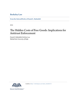 The Hidden Costs of Free Goods: Implications for Antitrust Enforcement