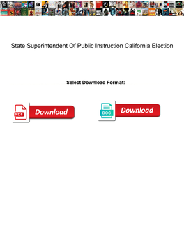 State Superintendent of Public Instruction California Election