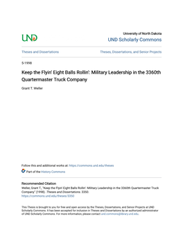 Military Leadership in the 3360Th Quartermaster Truck Company