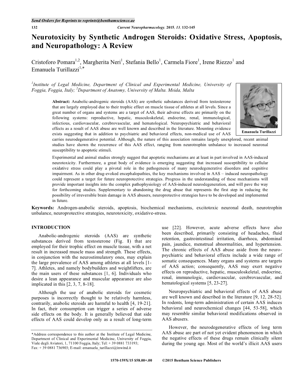 Neurotoxicity by Synthetic Androgen Steroids: Oxidative Stress, Apoptosis, and Neuropathology: a Review