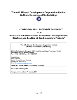 The AP Mineral Development Corporation Limited