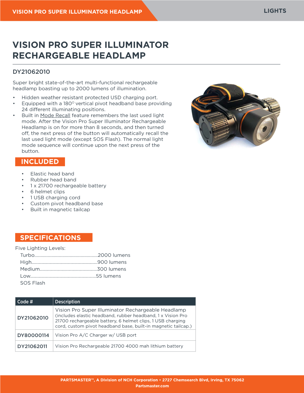 Vision Pro Super Illuminator Rechargeable Headlamp