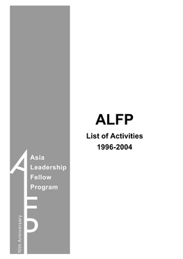 List of Activities 1996-2004