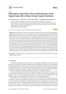 Estimation of the River Flow Synchronicity in the Upper Indus River Basin Using Copula Functions