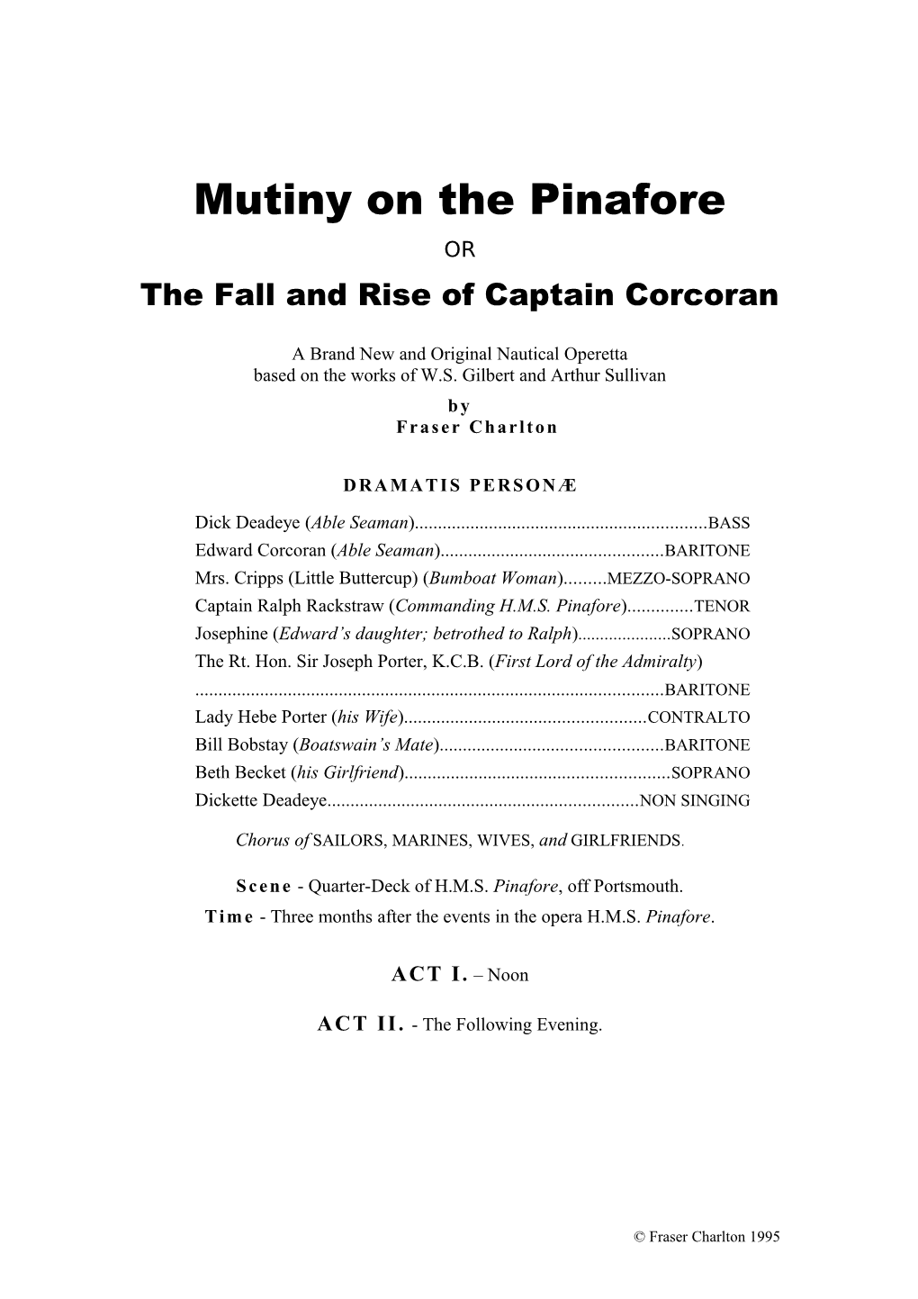 Mutiny on the Pinafore