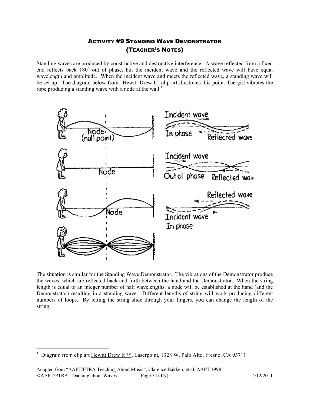 Standing Wave Demonstrator (Teachers Notes)