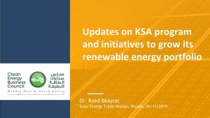 An Update on the Solar Program in KSA by Dr Raed Bkayrat