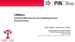 Crmtex a CIDOC CRM Extension for Modelling Ancient Textual Entities