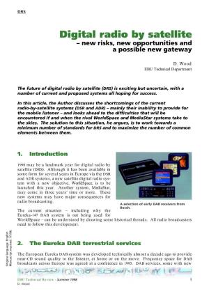 Digital Radio by Satellite – New Risks, New Opportunities and a Possible New Gateway