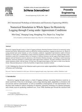 Numerical Simulation in Whole Space for Resistivity Logging Through Casing Under Approximate Conditions