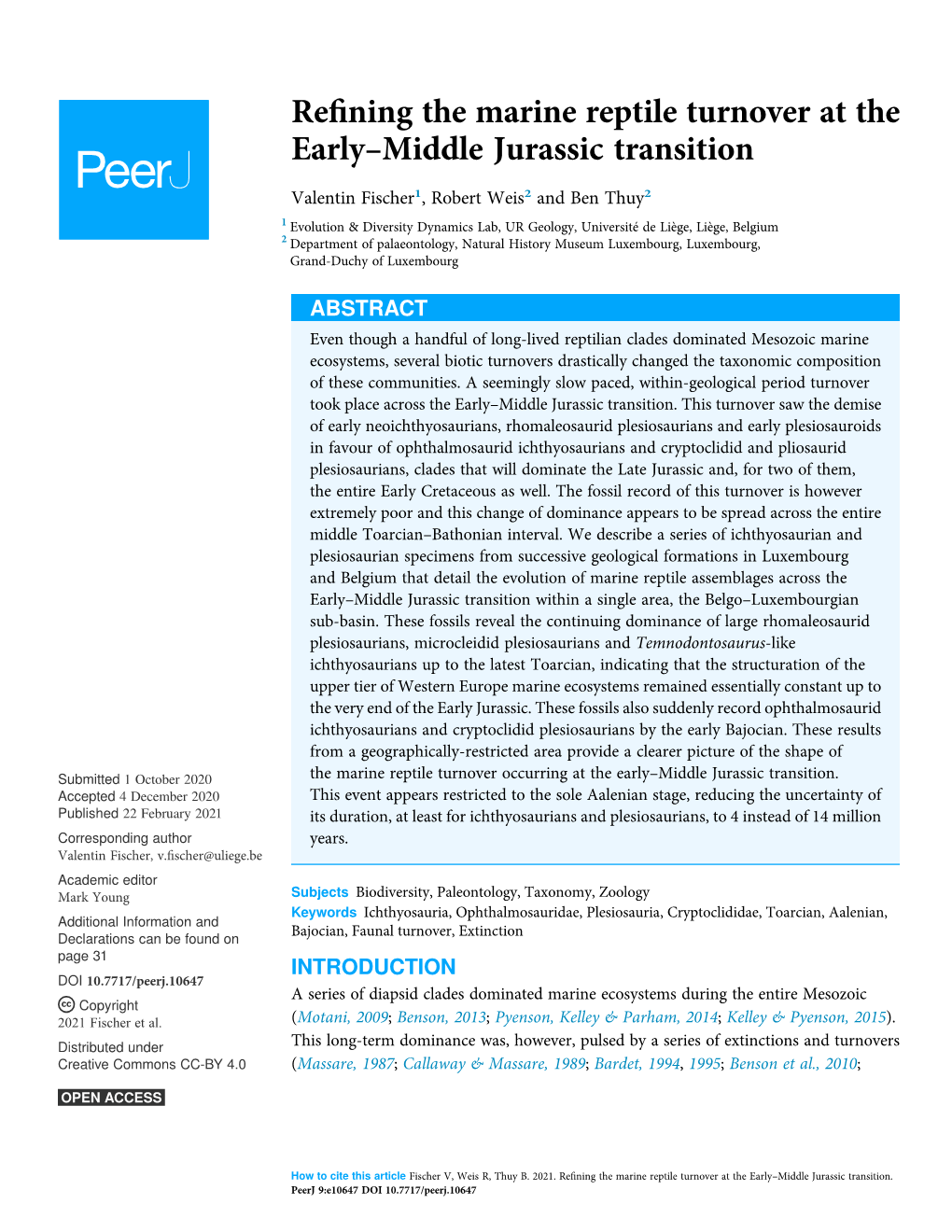 Refining the Marine Reptile Turnover at the Early