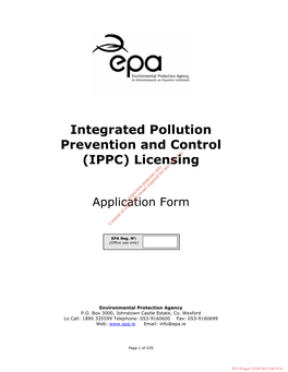Integrated Pollution Prevention and Control (IPPC) Licensing
