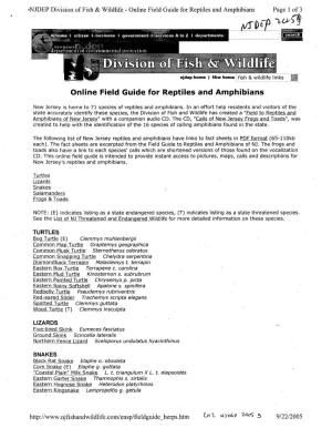 NJ Division of Fish Wildlife: Online Field Guide for Reptiles And