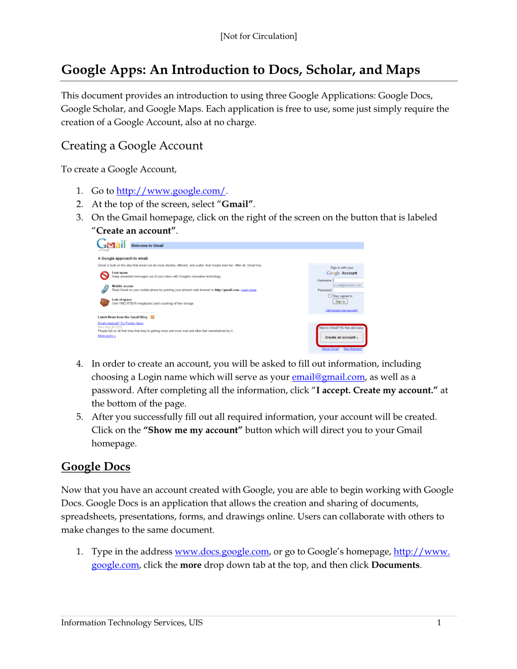 Google Apps: an Introduction to Docs, Scholar, and Maps